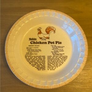 Vintage collectable 1981 Watkins Chicken Pot Pie Dish with recipe